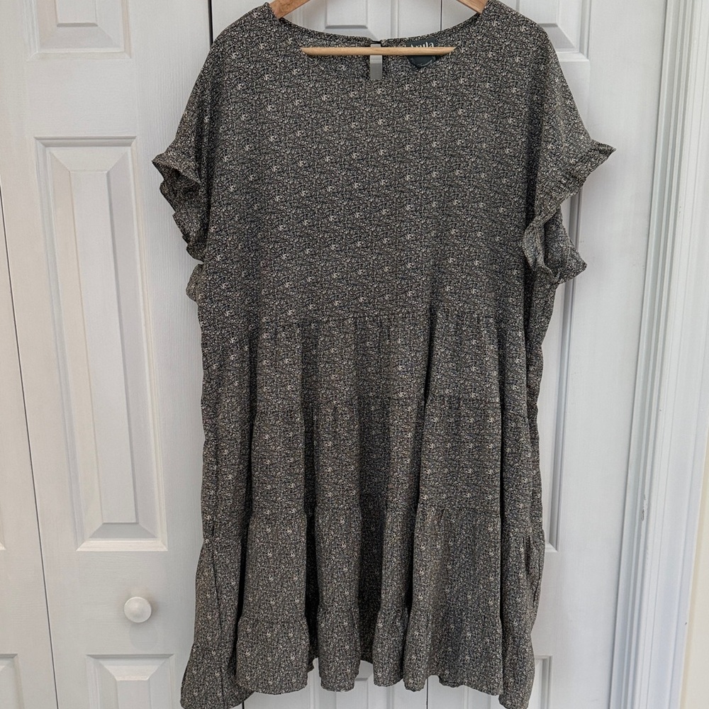 Arula “A” flutter sleeve tiered dress (FiFi dress)